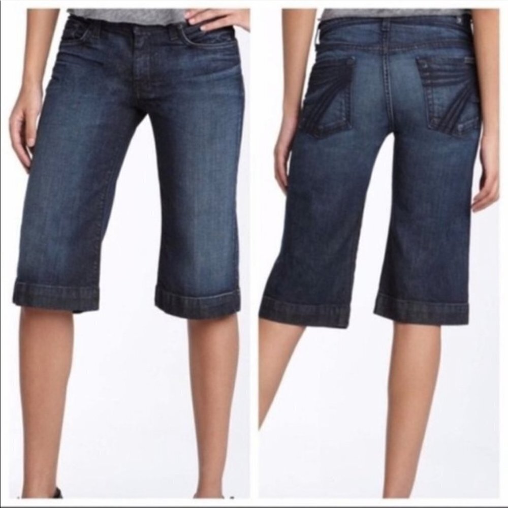 7 For All Mankind Dojo Bermuda Jean Shorts Size 25